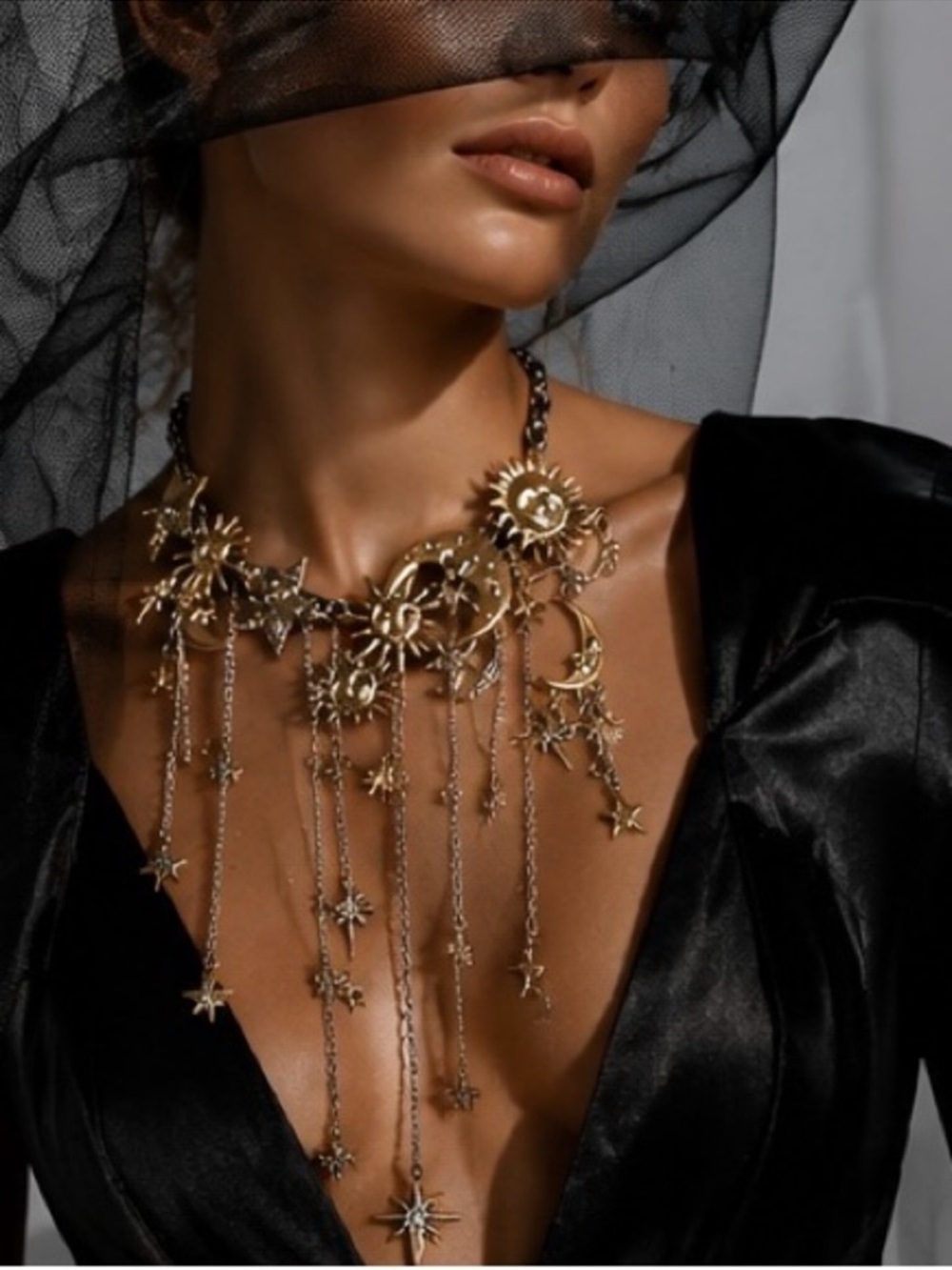 Gold Sun & Star & Moon Necklace - Women Jewelry